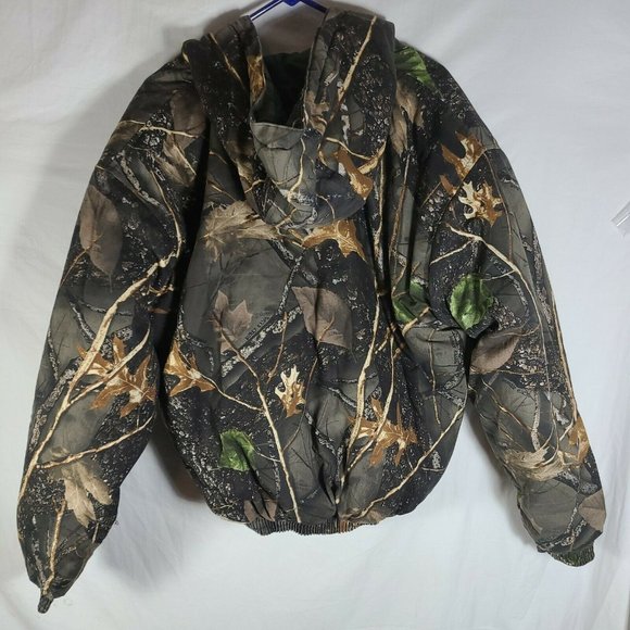WFS Element Gear Burly Camo Men's Sz 2XL Insulated Hooded Hunting Coat Jacket - Picture 4 of 4